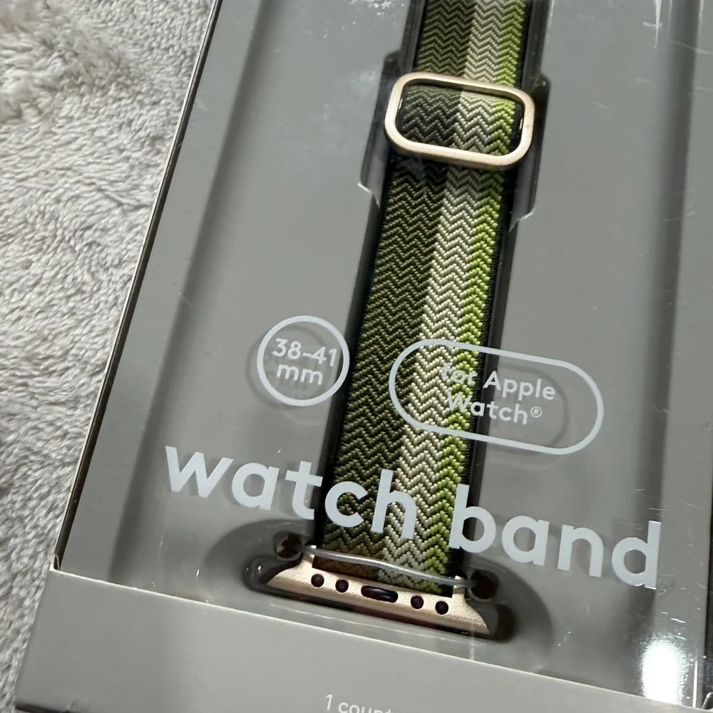Lot‎ of 5 Heyday Apple Watch Bands Green Chevron Fabric 38-41mm 42-49mm NEW